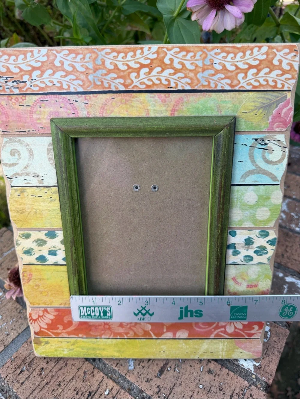 Boho-style Makes multi-patterned 5x7 picture frame Distressed Wooden Slats